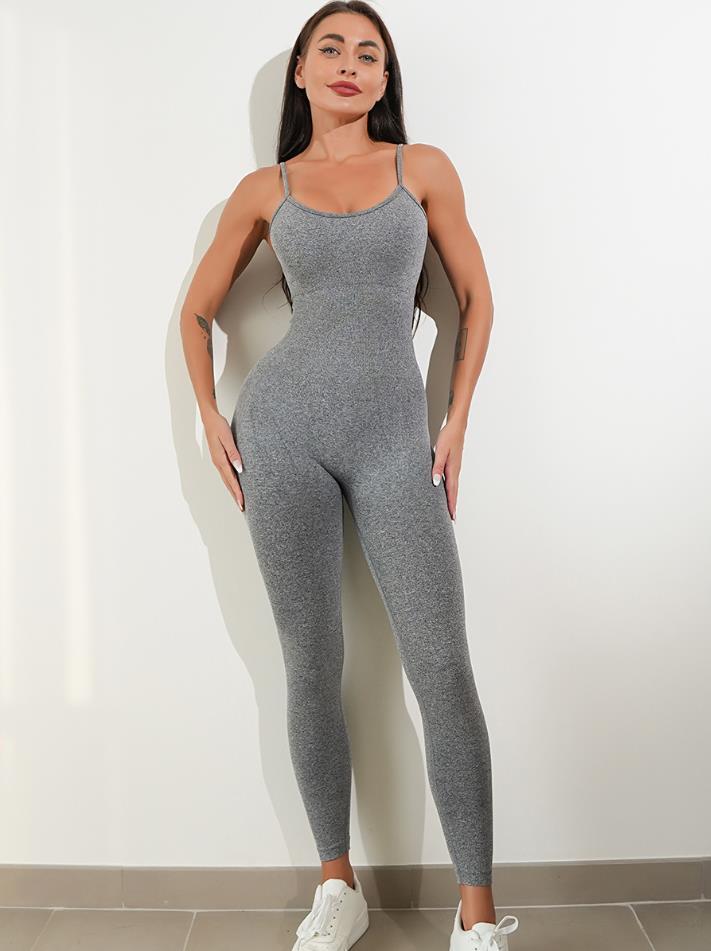 Womens Sexy Unitard One Piece Jumpsuit Spaghetti Strap Tummy Control Rompers Sleeveless Bodysuits Outfits - Kim's Kloset