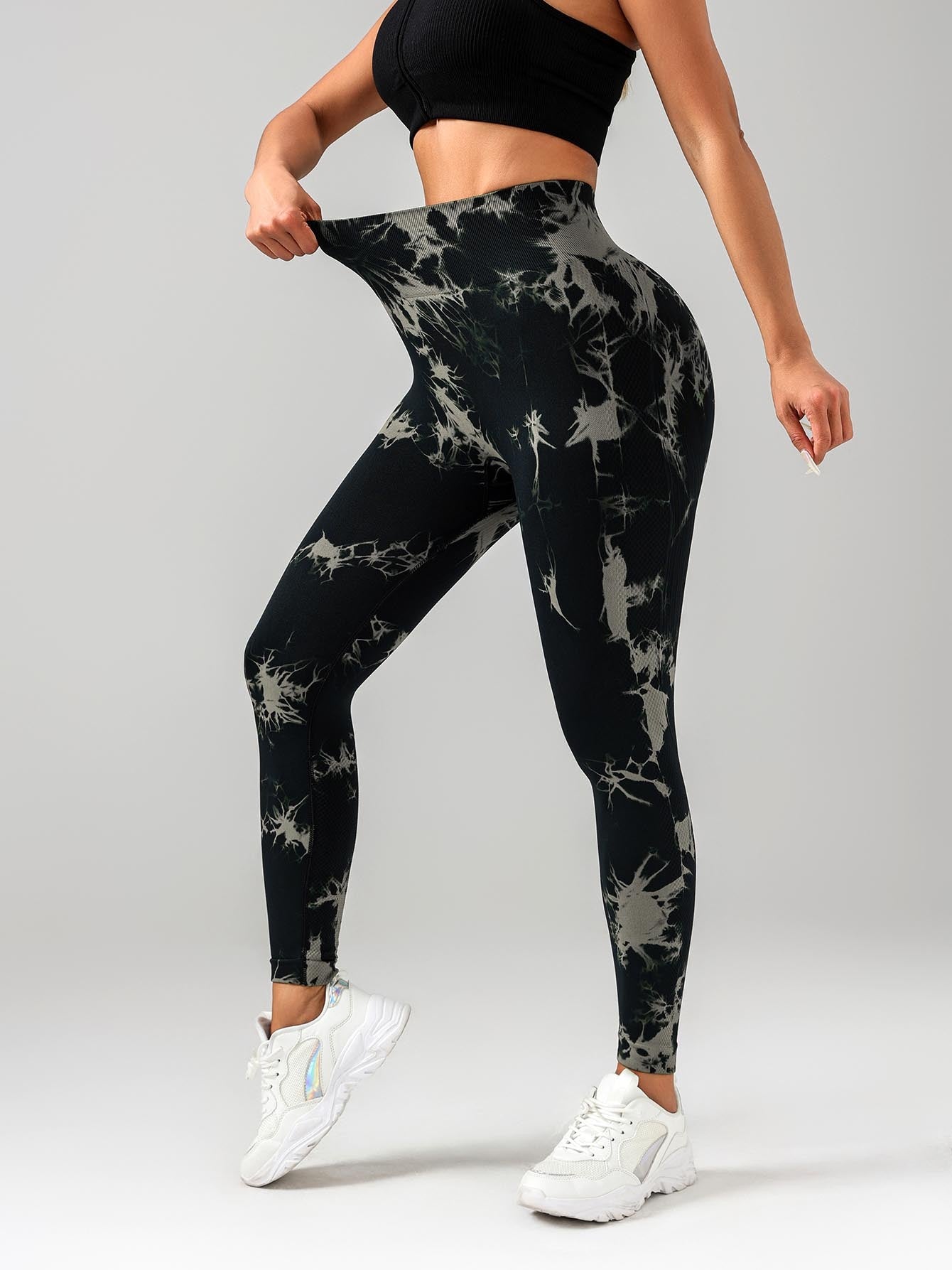 Tie Dye Workout Seamless Leggings For Women High Waist Gym Leggings Yoga Pants, Seamless Leggings For Women High Waist Yoga Pants, Scrunch Butt Lifting Elastic Tights - Kim's Kloset