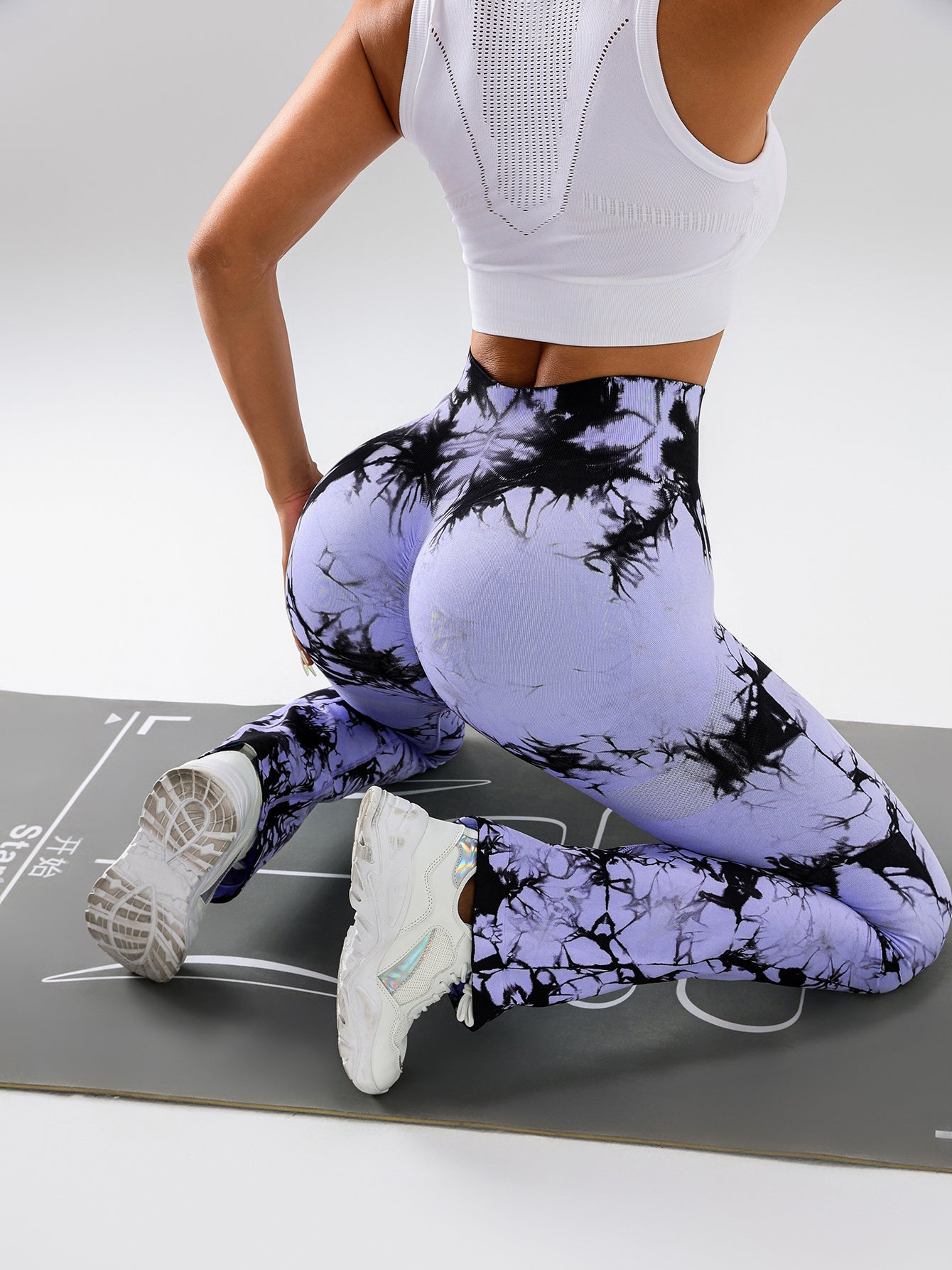 High-Waist Tummy Control Flare Yoga Pants For Women, Tie-Dye Stretch Slimming Bootcut Workout Pants, Fitness & Sports Activewear - Kim's Kloset