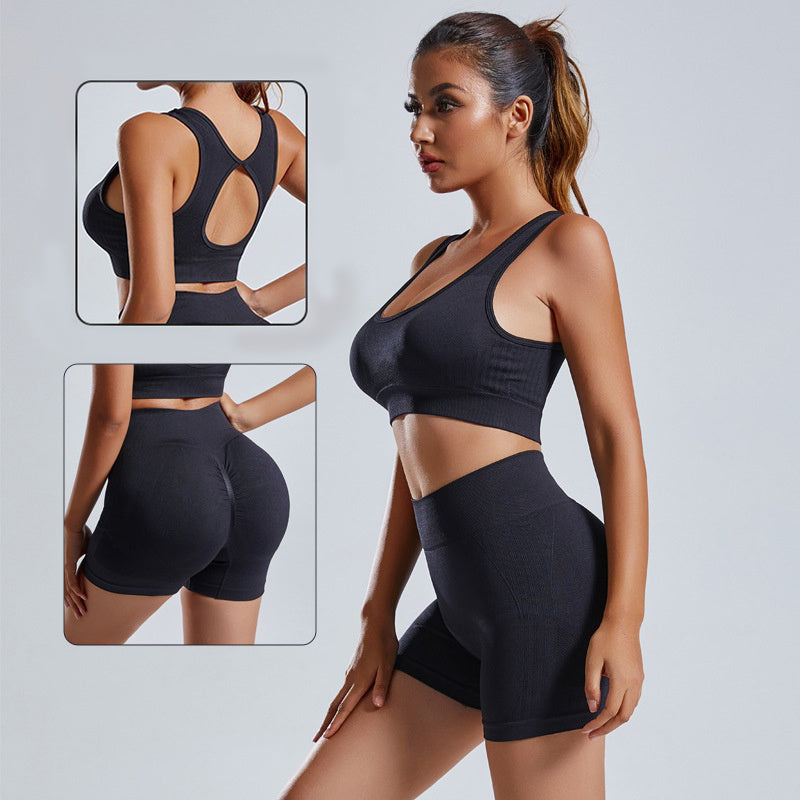 2-Piece Yoga Set with Bra and Butt-Lifting Shorts - Kim's Kloset