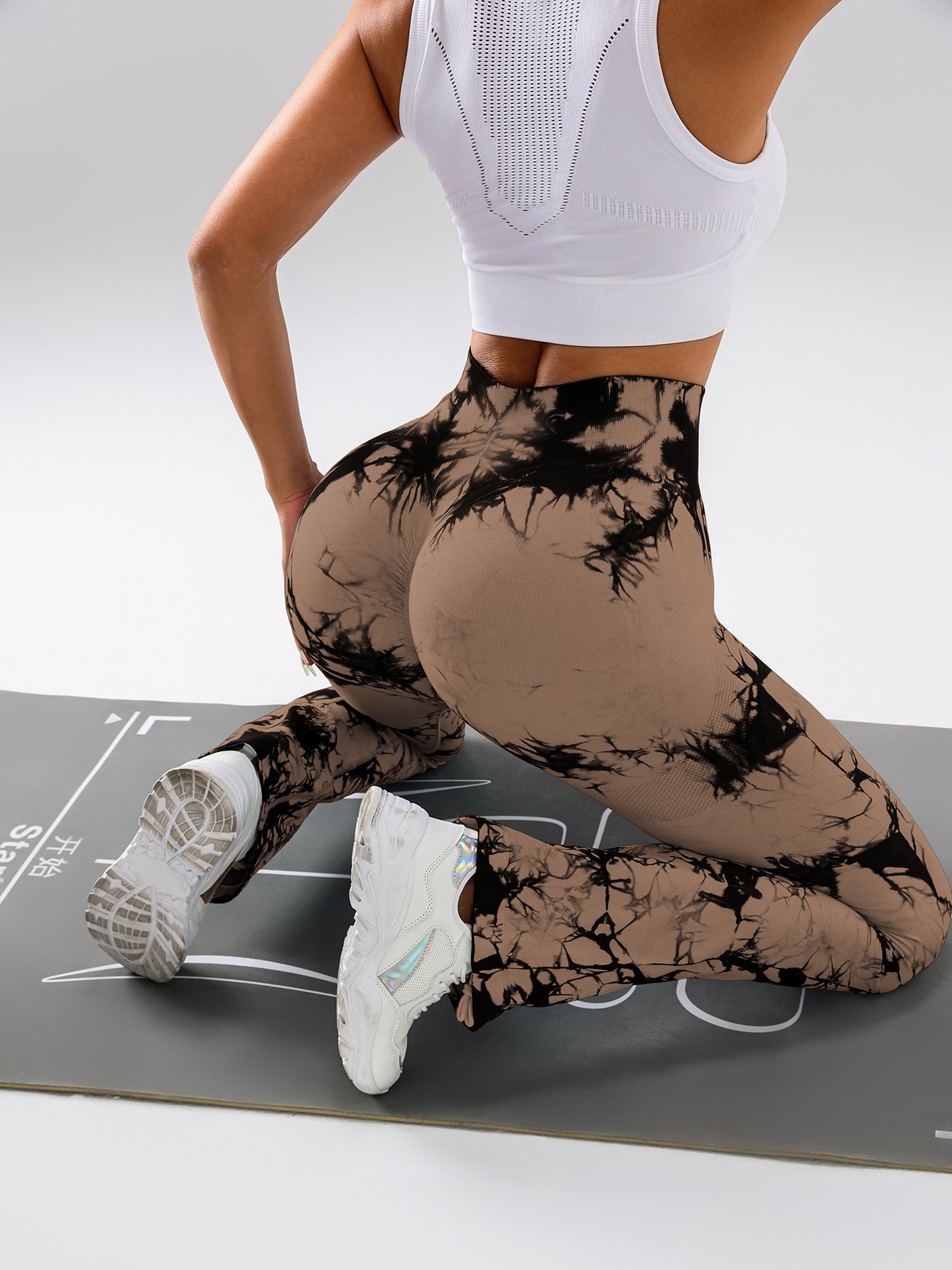 High-Waist Tummy Control Flare Yoga Pants For Women, Tie-Dye Stretch Slimming Bootcut Workout Pants, Fitness & Sports Activewear - Kim's Kloset