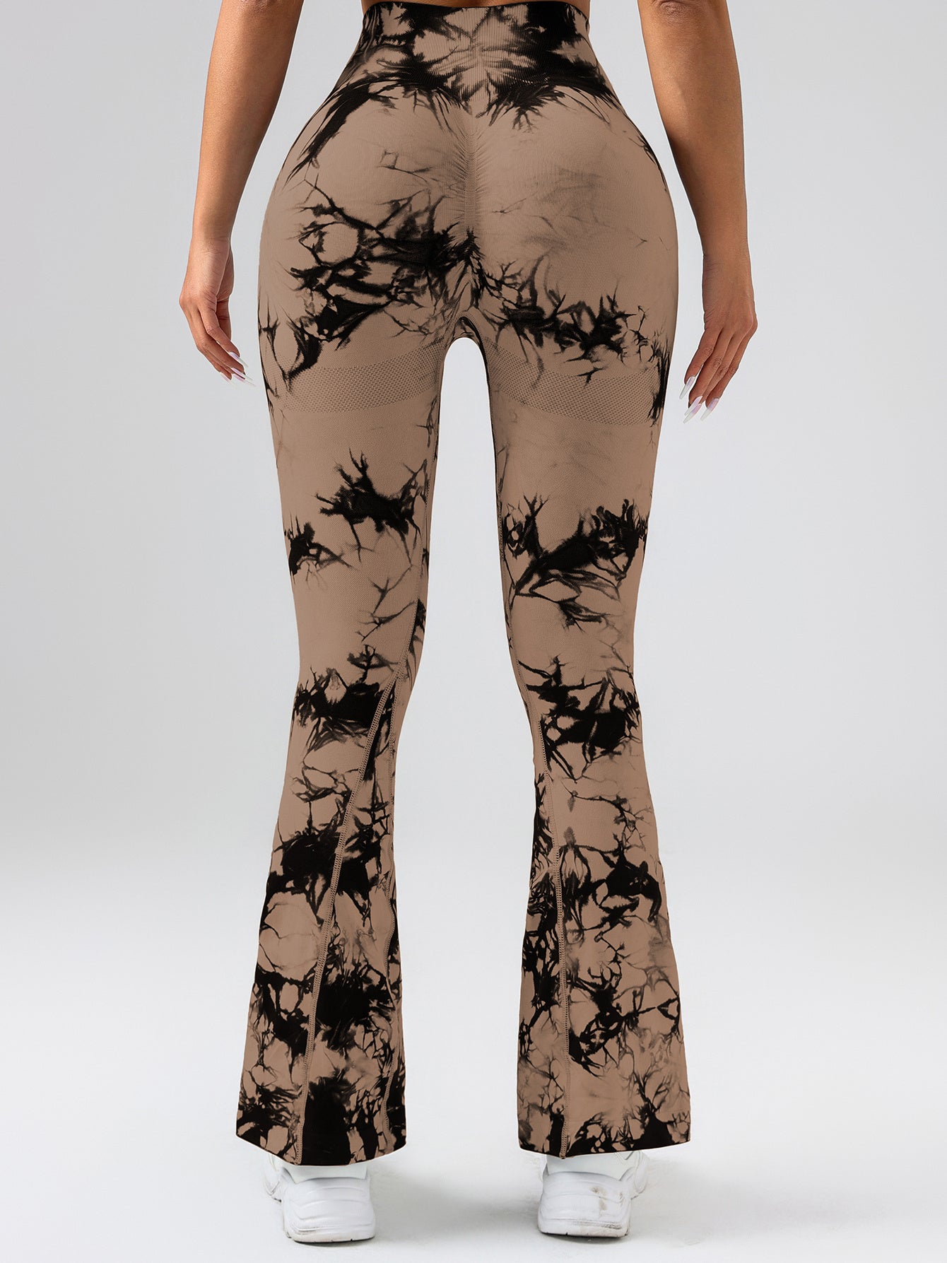 High-Waist Tummy Control Flare Yoga Pants For Women, Tie-Dye Stretch Slimming Bootcut Workout Pants, Fitness & Sports Activewear - Kim's Kloset
