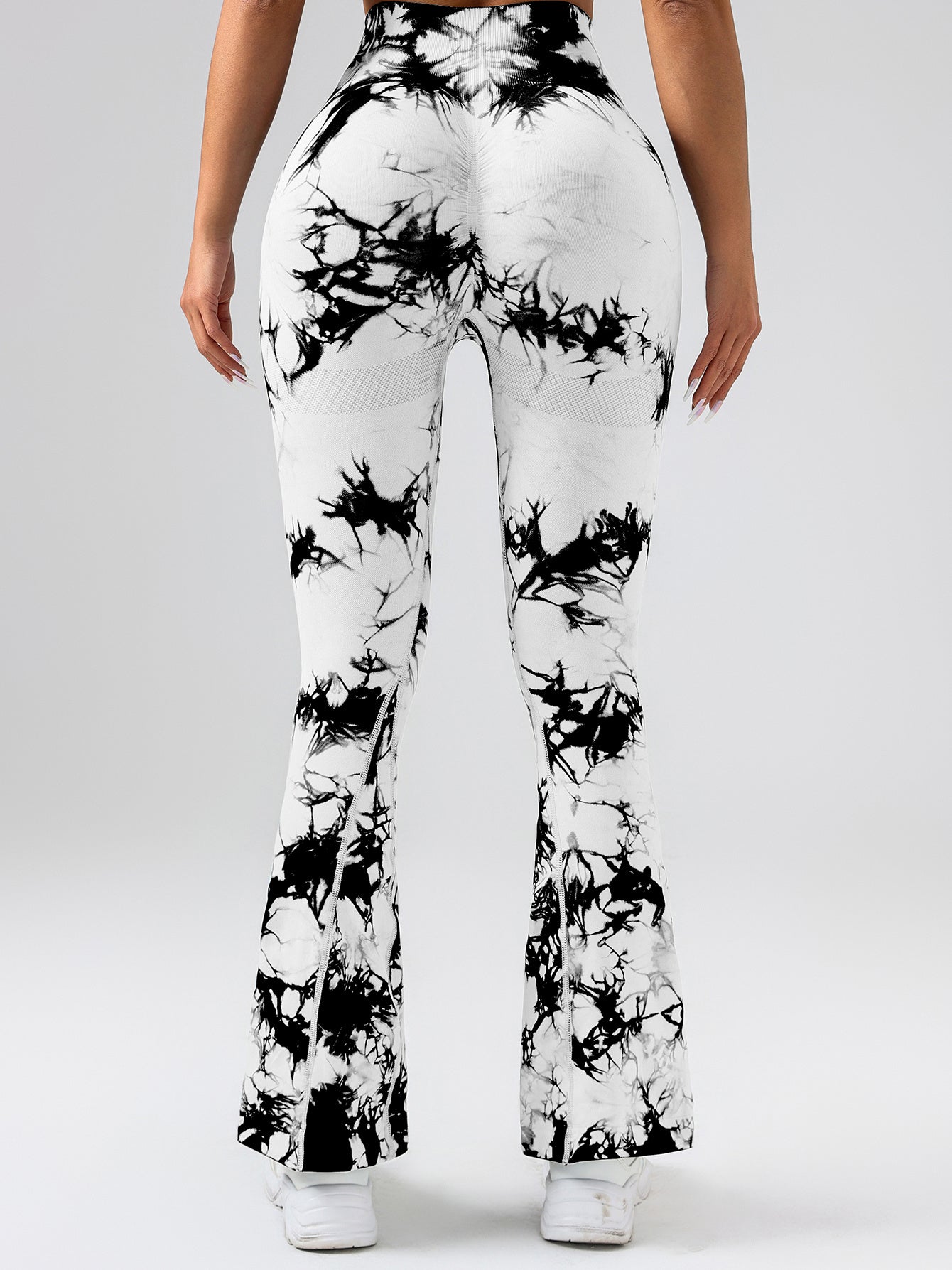 High-Waist Tummy Control Flare Yoga Pants For Women, Tie-Dye Stretch Slimming Bootcut Workout Pants, Fitness & Sports Activewear - Kim's Kloset