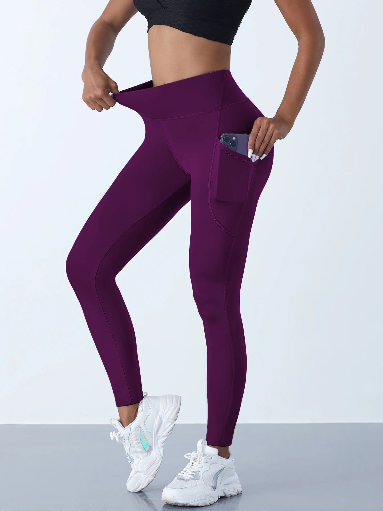 High Waist Leggings with Pockets - Kim's Kloset