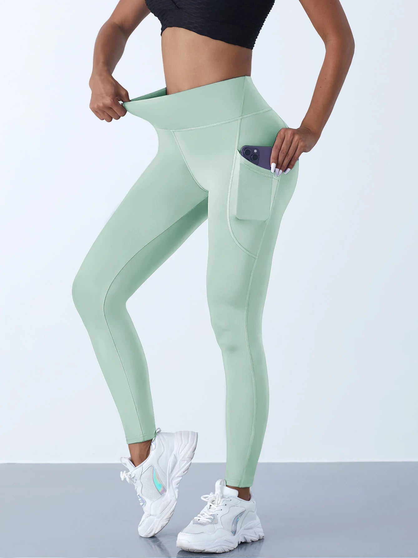 High Waist Leggings with Pockets - Kim's Kloset