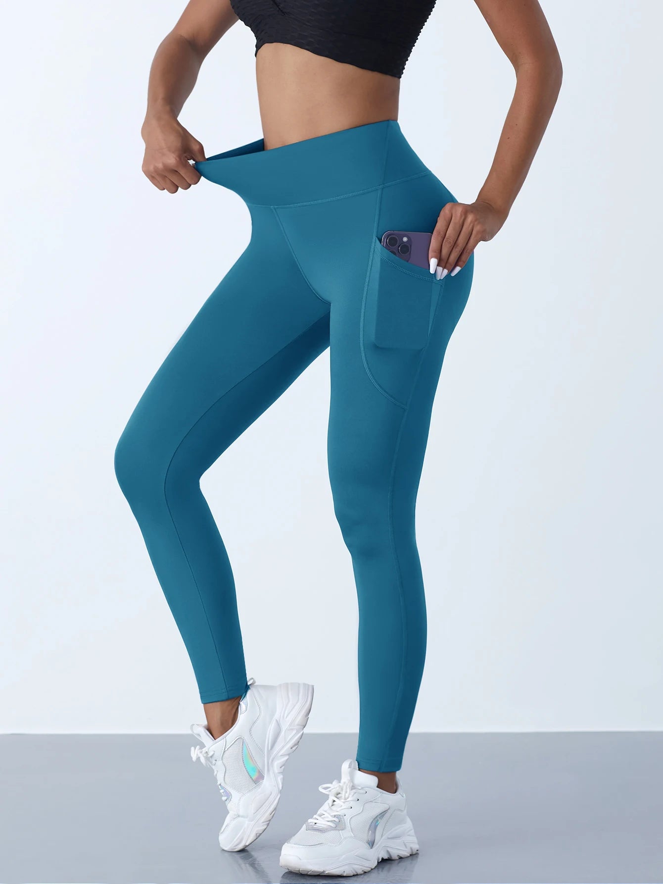 High Waist Leggings with Pockets - Kim's Kloset